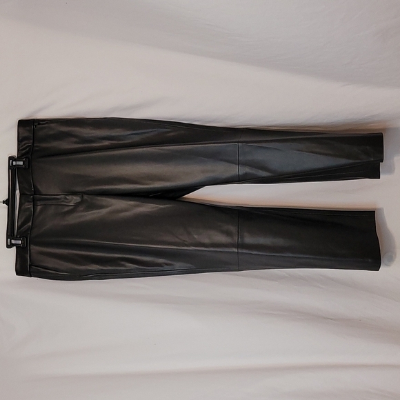 𝅺Alfani Women's Faux Leather Finish Slim Fit Petite Pants - Picture 3 of 16